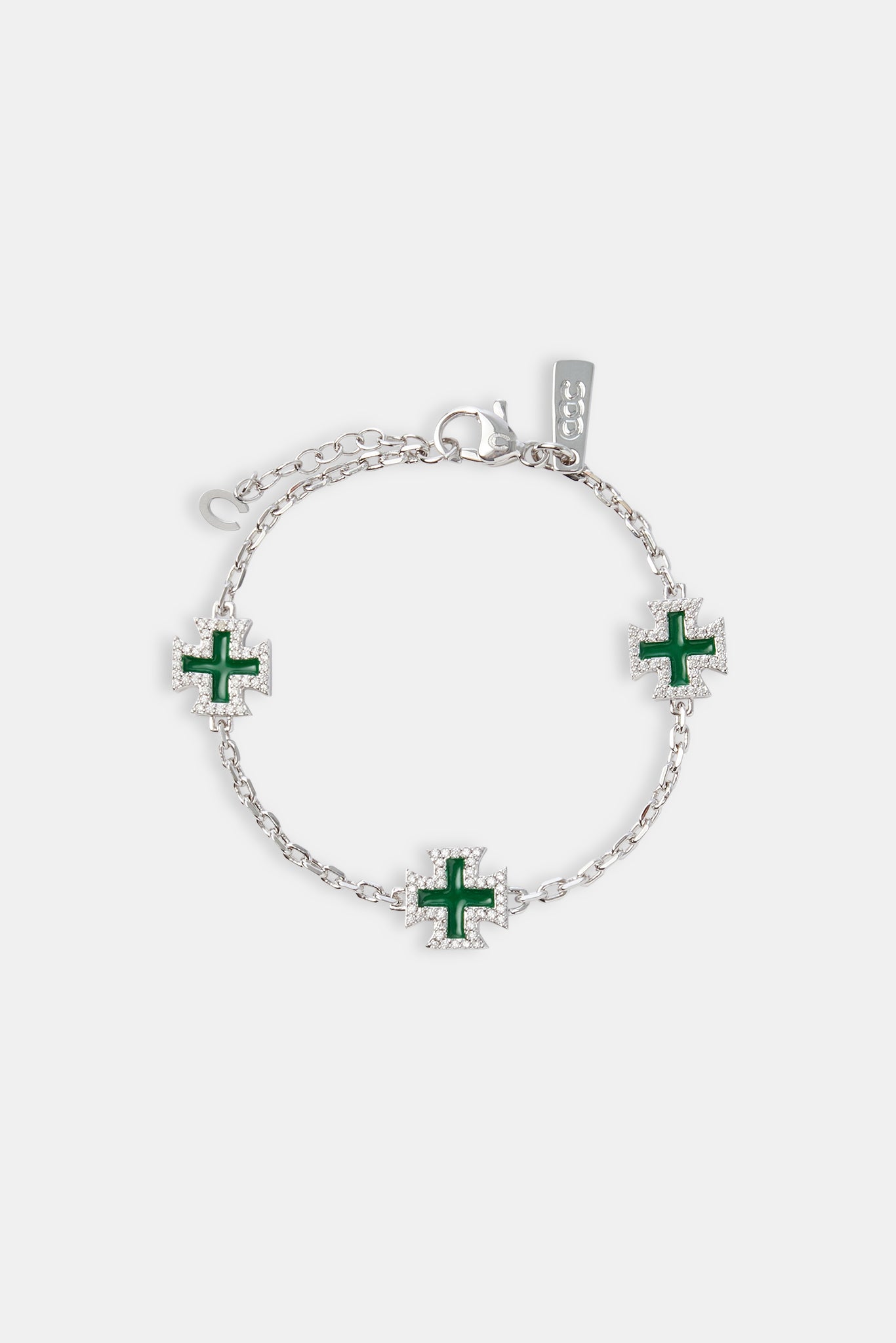 Green Cross Motif Bracelet - 12mm